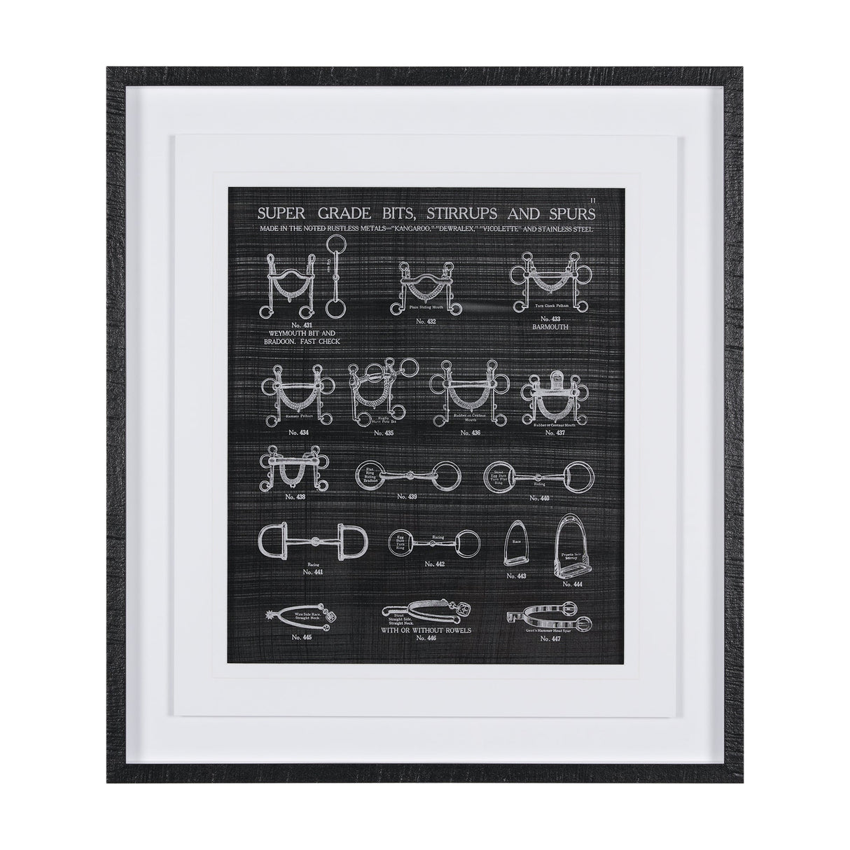 Equestrian Riding I BW by Mercana Studio Hand Embellished Framed Art Print Matted under Glass by Mercana at Eve Furniture