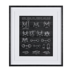 Equestrian Riding I BW by Mercana Studio Hand Embellished Framed Art Print Matted under Glass by Mercana at Eve Furniture
