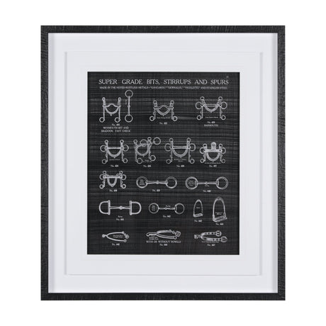 Equestrian Riding I BW by Mercana Studio Hand Embellished Framed Art Print Matted under Glass by Mercana at Eve Furniture