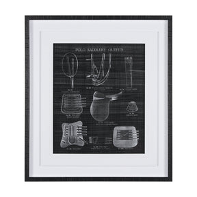 Equestrian Riding IIBW by Mercana Studio Hand Embellished Framed Art Print Matted under Glass by Mercana at Eve Furniture