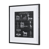 Equestrian Riding IV BW Horse by Mercana Studio Hand Embellished Framed Art Print Matted under Glass by Mercana at Eve Furniture