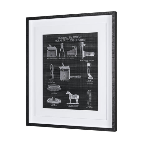 Equestrian Riding IV BW Horse by Mercana Studio Hand Embellished Framed Art Print Matted under Glass by Mercana at Eve Furniture