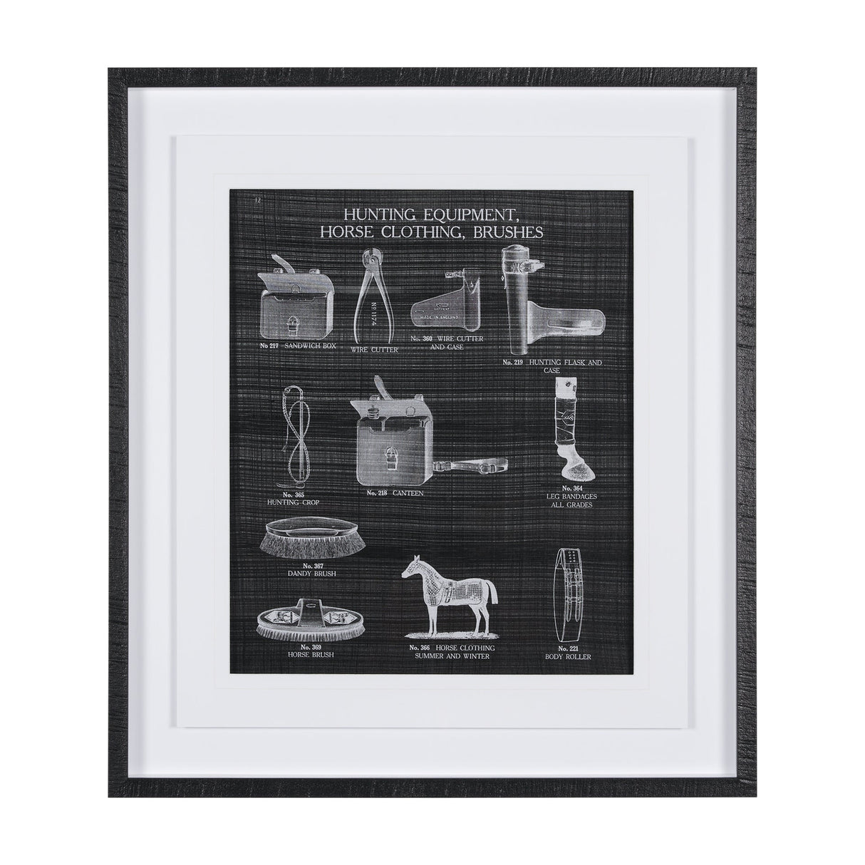 Equestrian Riding IV BW Horse by Mercana Studio Hand Embellished Framed Art Print Matted under Glass by Mercana at Eve Furniture