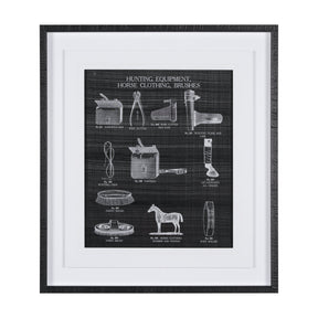 Equestrian Riding IV BW Horse by Mercana Studio Hand Embellished Framed Art Print Matted under Glass by Mercana at Eve Furniture