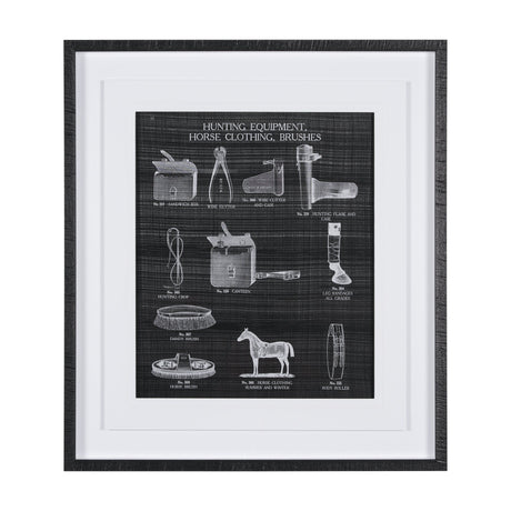 Equestrian Riding IV BW Horse by Mercana Studio Hand Embellished Framed Art Print Matted under Glass by Mercana at Eve Furniture