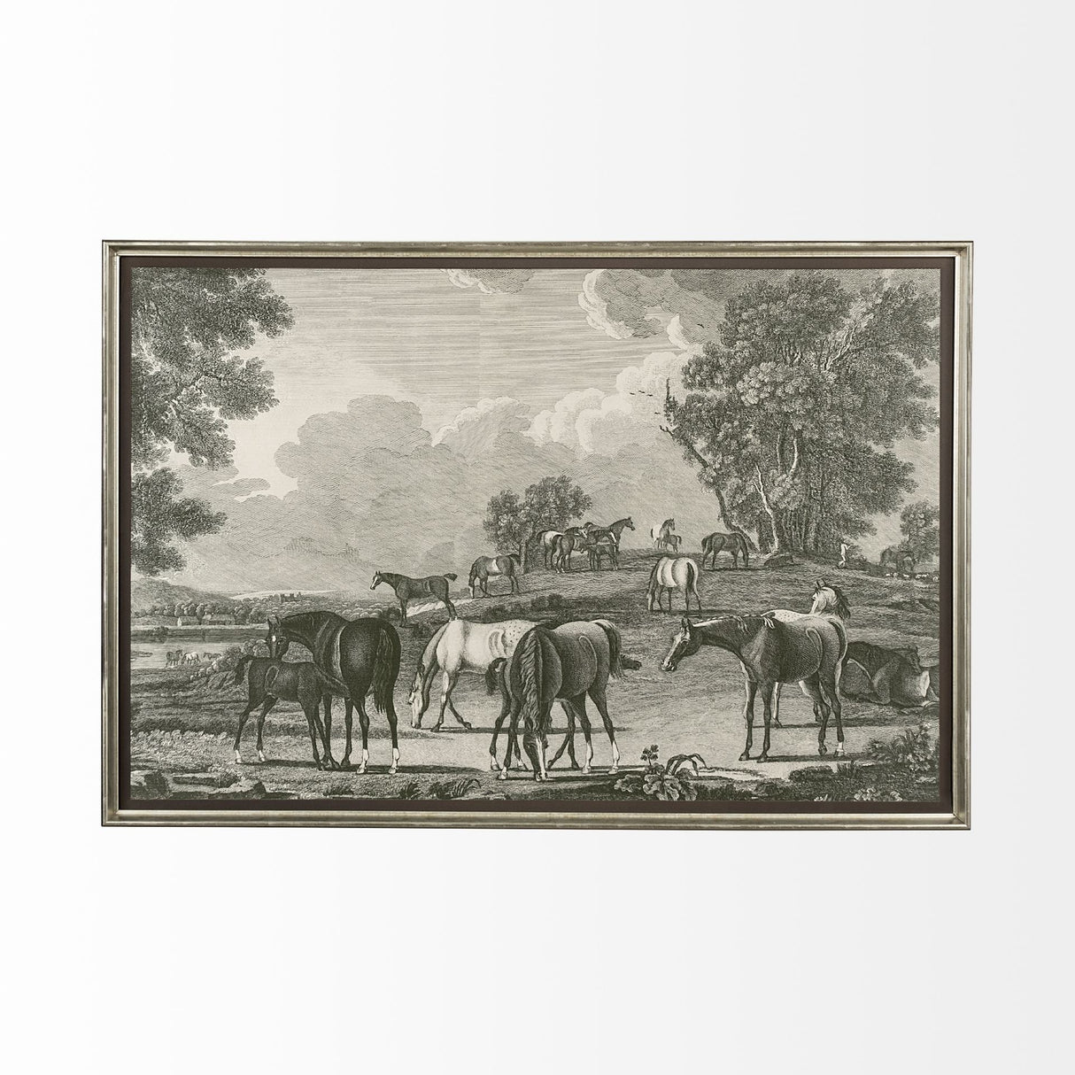 Equestrian Scenes I by Vision Studio a Hand Embellished Textured Framed Art Print Matted under Glass by Mercana at Eve Furniture