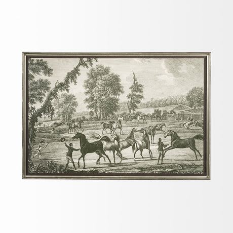 Equestrian Scenes III by Vision Studio Hand Embellished Textured Framed Art Print Matted under Glass by Mercana at Eve Furniture