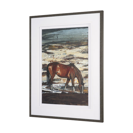 Equine Echoes I by Mercana Studio Hand Embelished Textured Framed Artwork Matted under Glass by Mercana at Eve Furniture
