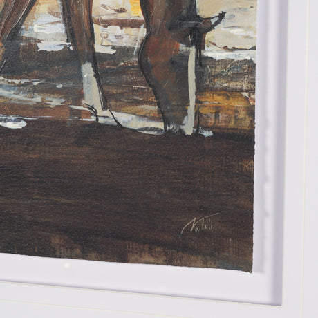Equine Echoes I by Mercana Studio Hand Embelished Textured Framed Artwork Matted under Glass by Mercana at Eve Furniture