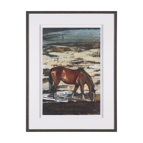 Equine Echoes I by Mercana Studio Hand Embelished Textured Framed Artwork Matted under Glass by Mercana at Eve Furniture