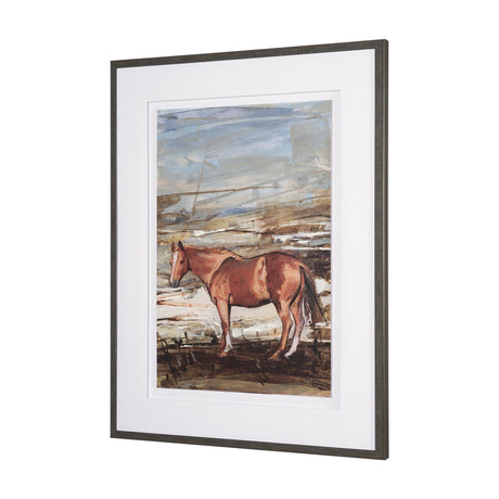 Equine Echoes II by Mercana Studio Hand Embelished Textured Framed Artwork Matted under Glass by Mercana at Eve Furniture