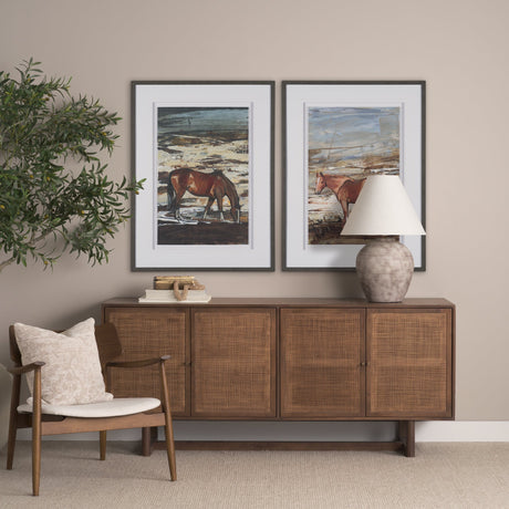 Equine Echoes II by Mercana Studio Hand Embelished Textured Framed Artwork Matted under Glass by Mercana at Eve Furniture