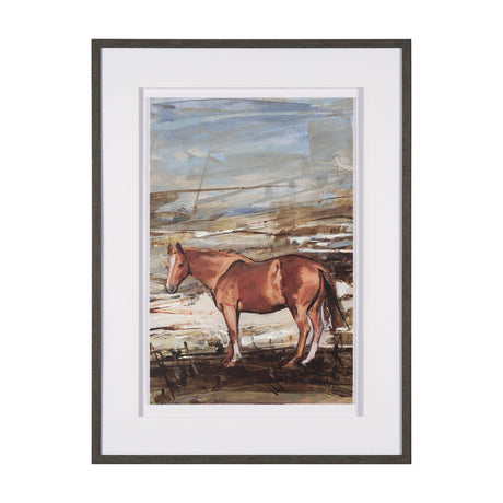 Equine Echoes II by Mercana Studio Hand Embelished Textured Framed Artwork Matted under Glass by Mercana at Eve Furniture
