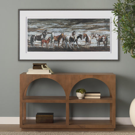 Equine Echoes III by Mercana Studio Hand Embelished Textured Framed Artwork Matted under Glass by Mercana at Eve Furniture