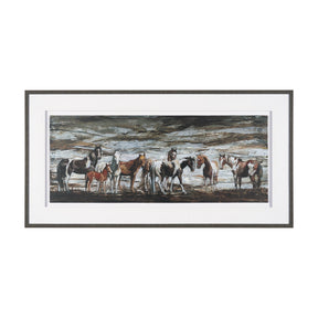 Equine Echoes III by Mercana Studio Hand Embelished Textured Framed Artwork Matted under Glass by Mercana at Eve Furniture