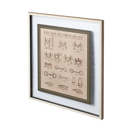 Equine Riding Gear I v2 by Mercana Studio Hand Embellished Framed Art Print Matted under Glass by Mercana at Eve Furniture