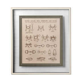 Equine Riding Gear I v2 by Mercana Studio Hand Embellished Framed Art Print Matted under Glass by Mercana at Eve Furniture