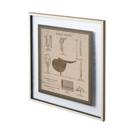 Equine Riding Gear III v2 by Mercana Studio Hand Embellished Framed Art Print Matted under Glass by Mercana at Eve Furniture