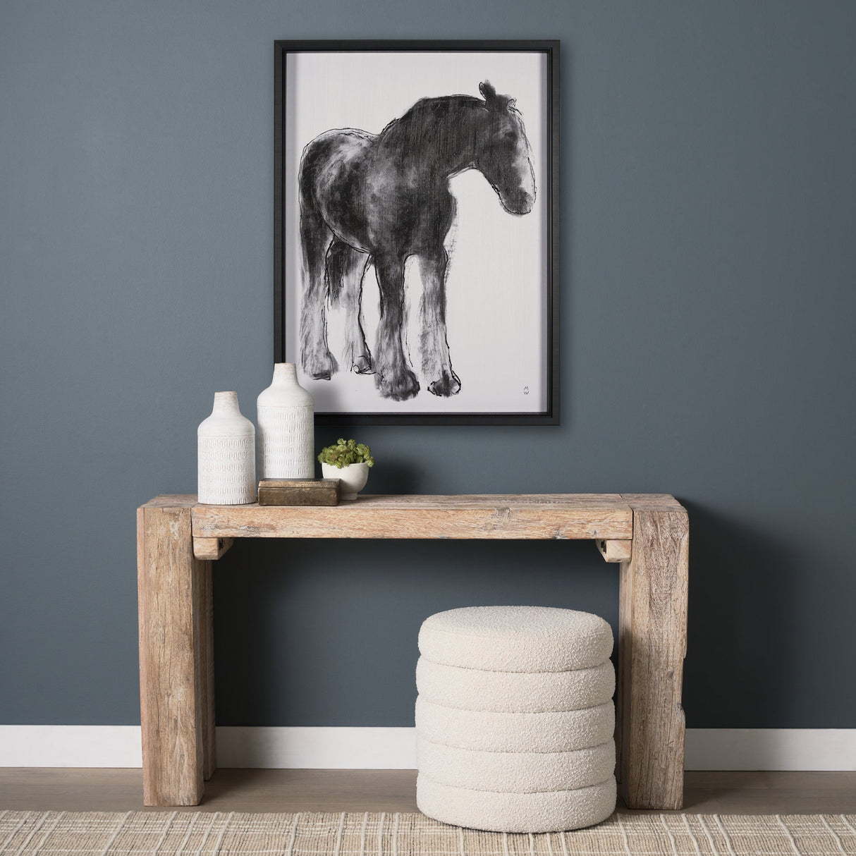 Equine Sketch 5 by Manny Woodart a Hand Embellished Textured Framed Art Print by Mercana at Eve Furniture