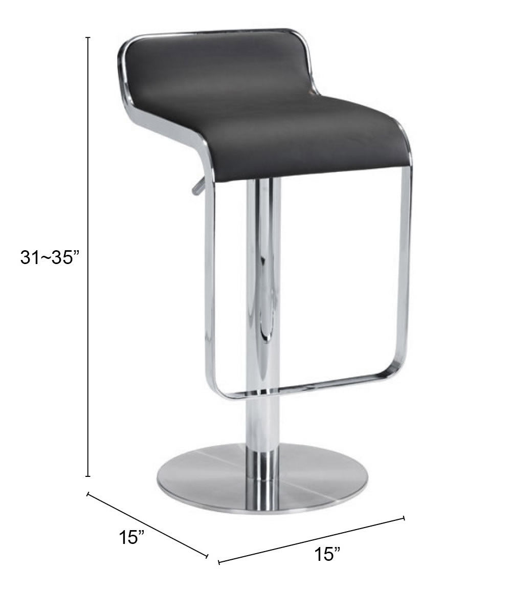 Equino Black Barstool by Zuomod at Eve Furniture