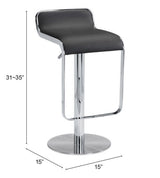 Equino Black Barstool by Zuomod at Eve Furniture