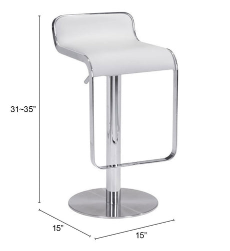 Equino White Barstool by Zuomod at Eve Furniture