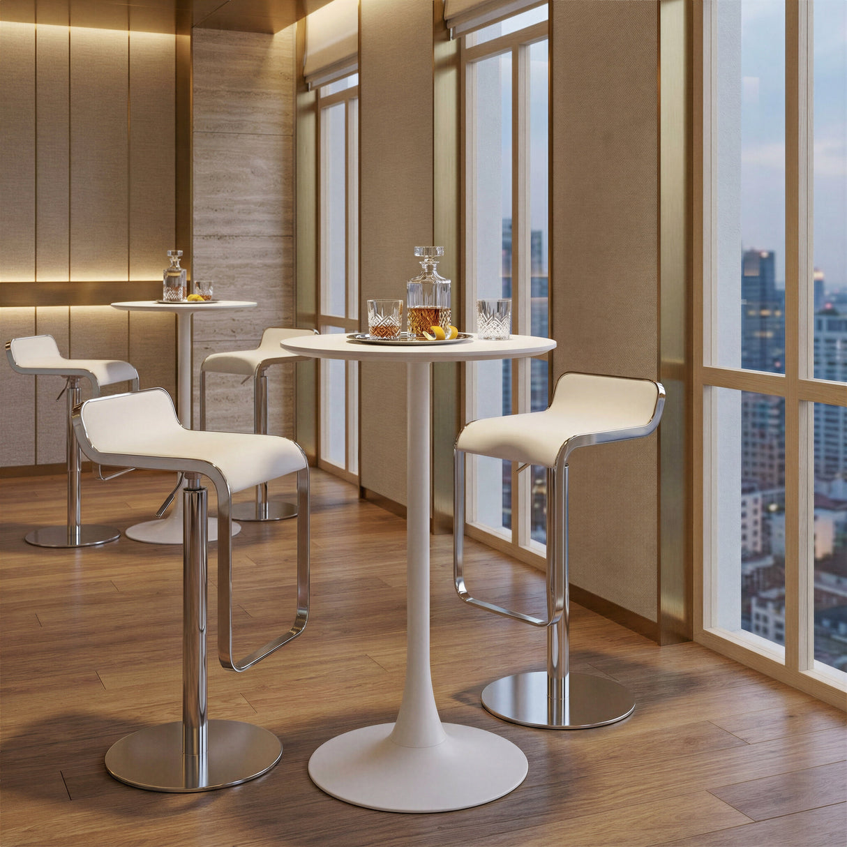 Equino White Barstool by Zuomod at Eve Furniture