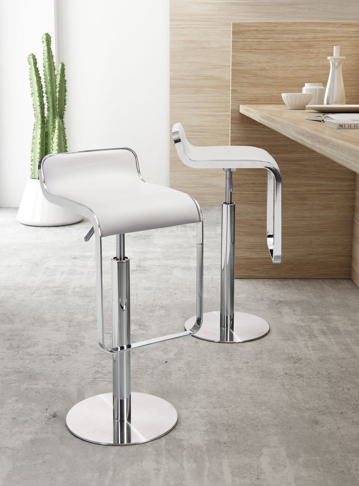 Equino White Barstool by Zuomod at Eve Furniture