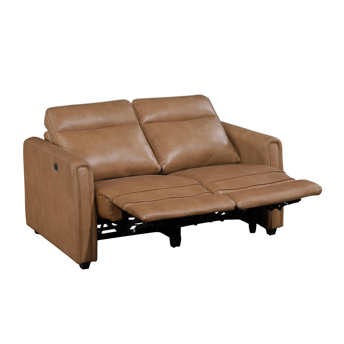 Equinox Brown 2-Piece Rounded Track Arms Power Reclining Living Room Set by Homelegance at Eve Furniture