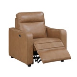 Equinox Brown Curved Track Arms Power Reclining Living Room Set by Homelegance at Eve Furniture