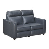 Equinox Navy Curved Track Arms Power Reclining Living Room Set by Homelegance at Eve Furniture
