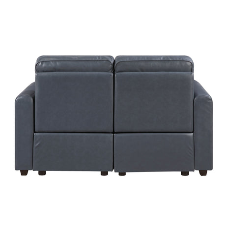 Equinox Navy Power Double Reclining Loveseat with Rounded Track Arms by Homelegance at Eve Furniture