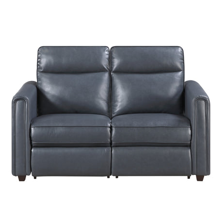 Equinox Navy Power Double Reclining Loveseat with Rounded Track Arms by Homelegance at Eve Furniture