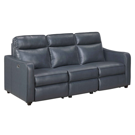 Equinox Navy Power Double Reclining Sofa & Loveseat by Homelegance at Eve Furniture
