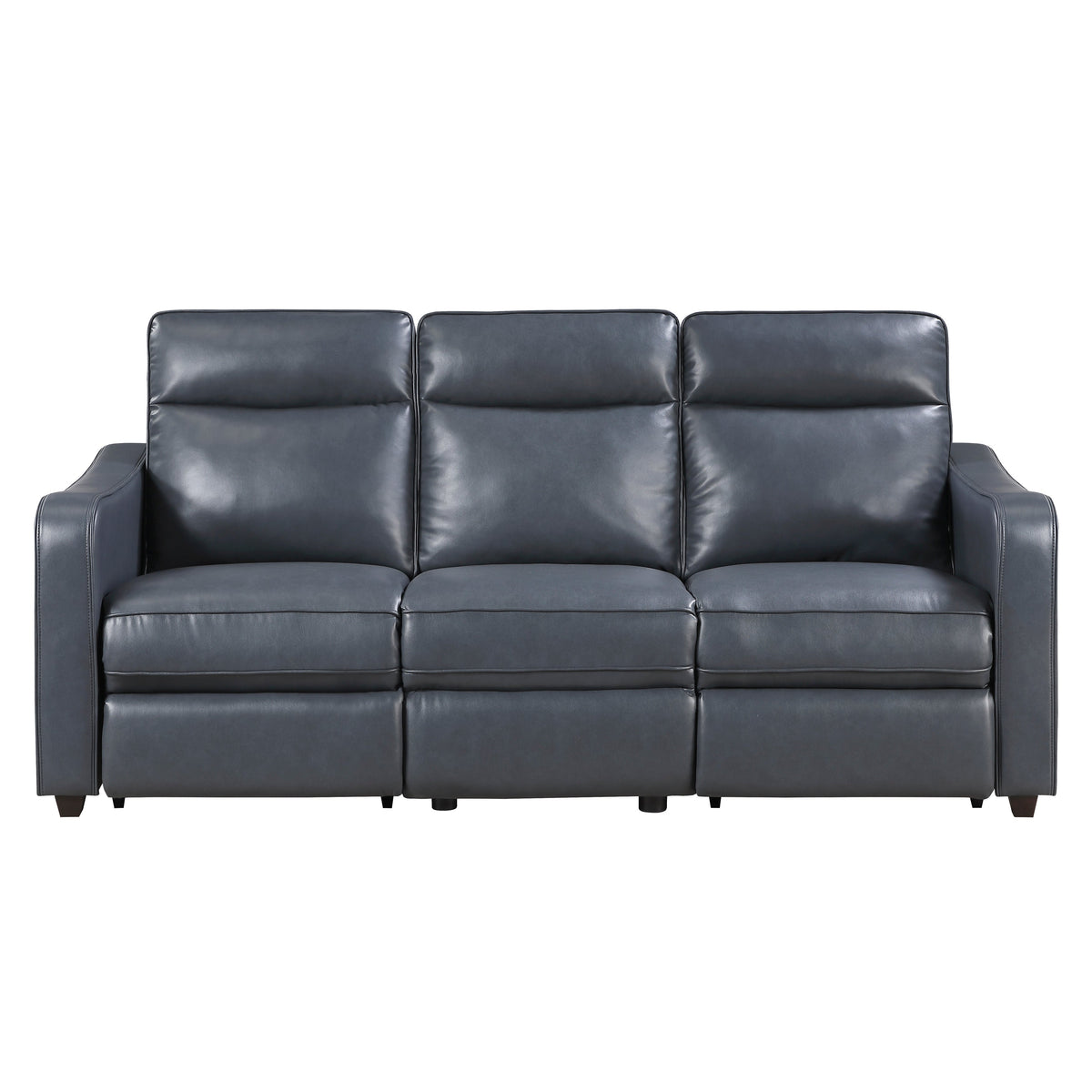Equinox Navy Power Double Reclining Sofa with Curved Track Arms by Homelegance at Eve Furniture