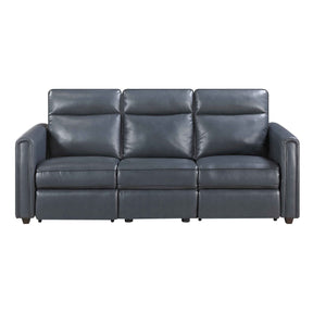 Equinox Navy Power Double Reclining Sofa with Rounded Track Arms by Homelegance at Eve Furniture