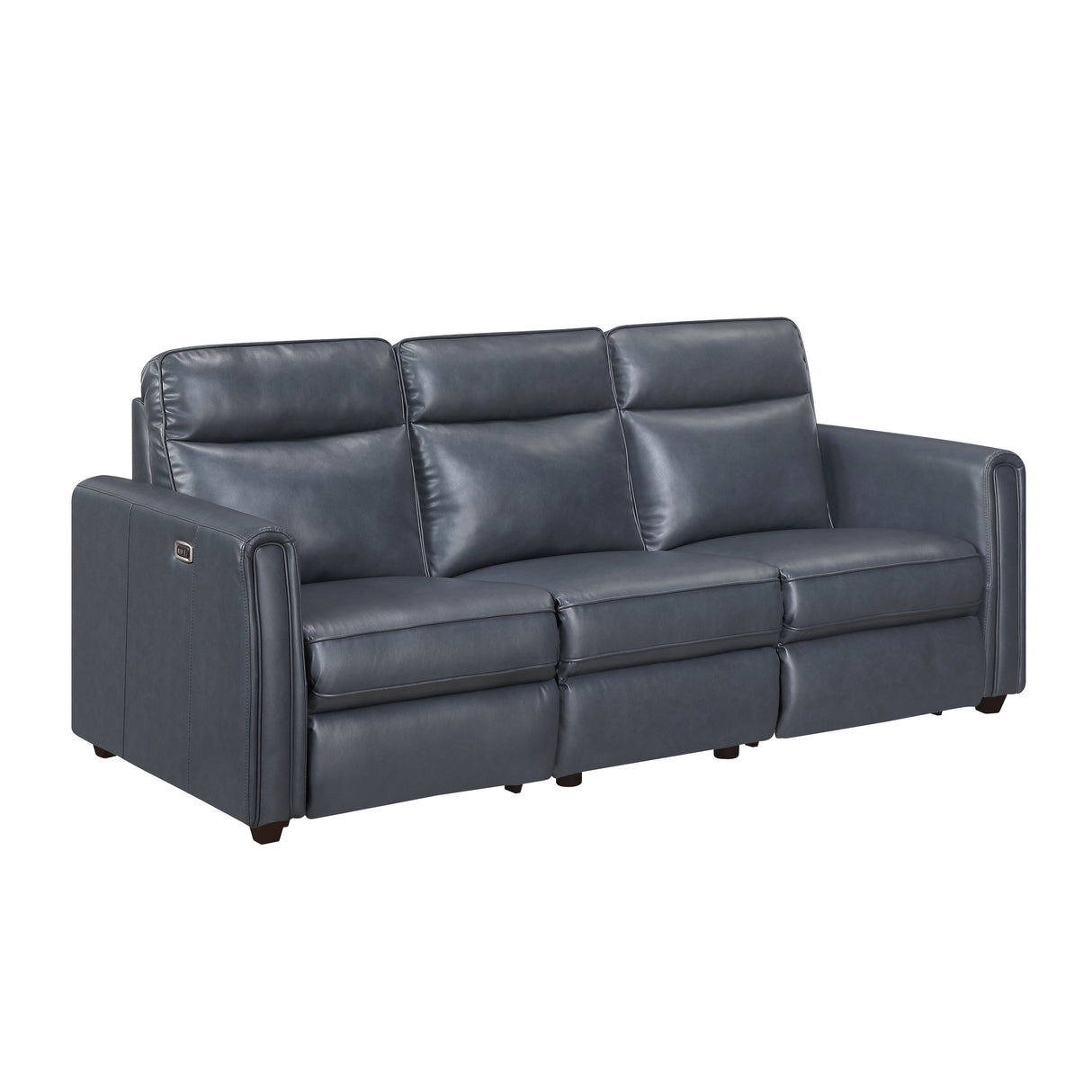 Equinox Navy Rounded Track Arms Power Reclining Living Room Set by Homelegance at Eve Furniture
