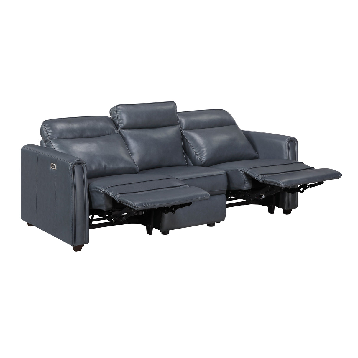 Equinox Navy Rounded Track Arms Power Reclining Living Room Set by Homelegance at Eve Furniture