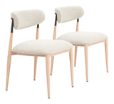 Equinox Oyster Gray & Natural Armless Dining Chair (Set of 2) by Zuomod at Eve Furniture