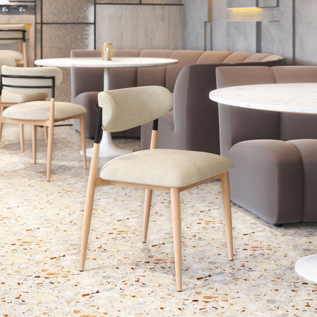 Equinox Oyster Gray & Natural Armless Dining Chair (Set of 2) by Zuomod at Eve Furniture