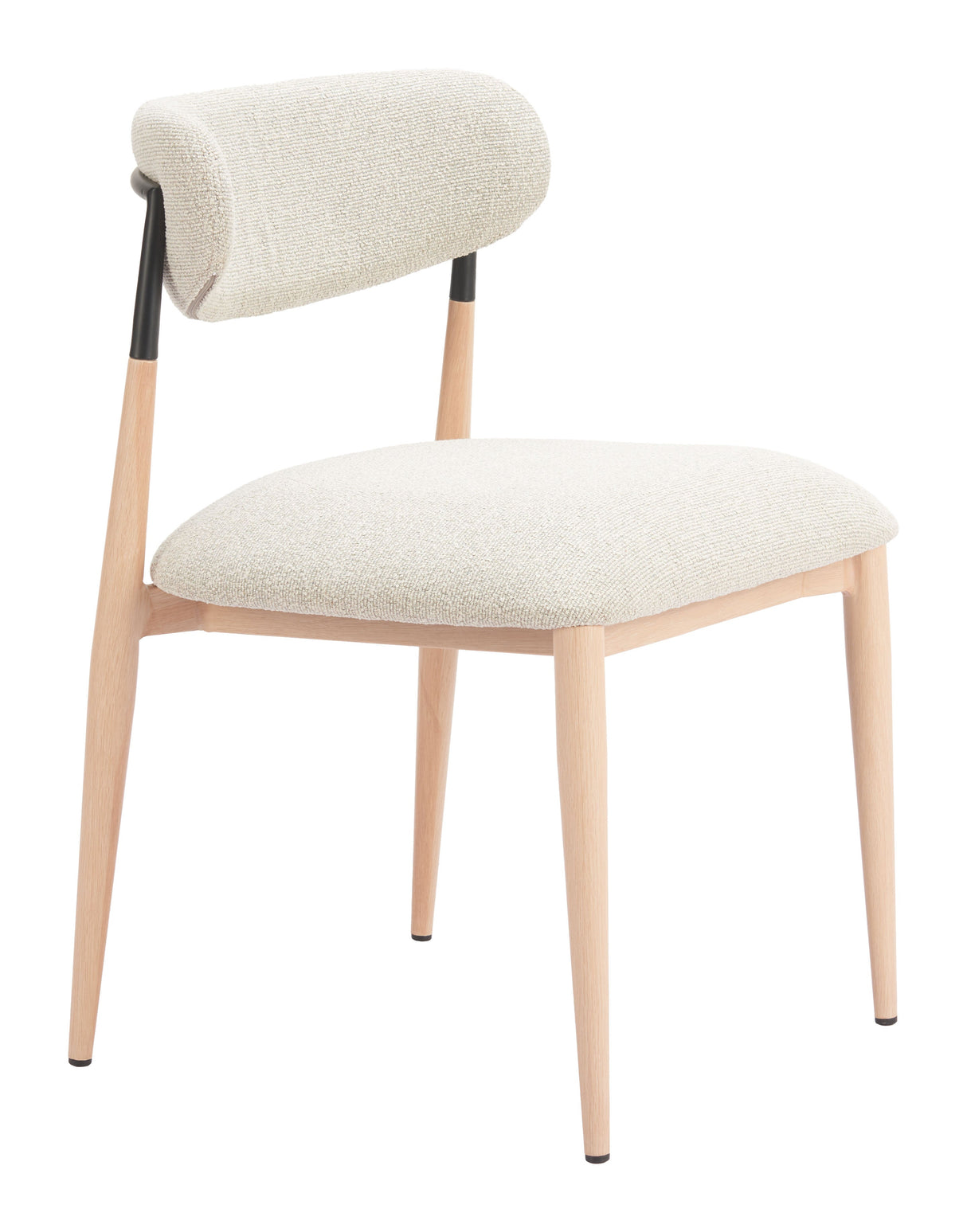 Equinox Oyster Gray & Natural Armless Dining Chair (Set of 2) by Zuomod at Eve Furniture