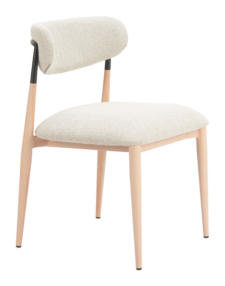 Equinox Oyster Gray & Natural Armless Dining Chair (Set of 2) by Zuomod at Eve Furniture