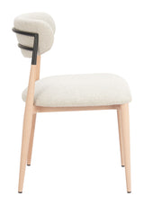 Equinox Oyster Gray & Natural Armless Dining Chair (Set of 2) by Zuomod at Eve Furniture