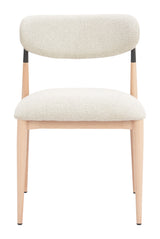 Equinox Oyster Gray & Natural Armless Dining Chair (Set of 2) by Zuomod at Eve Furniture