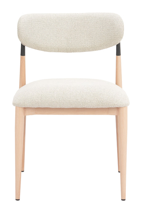 Equinox Oyster Gray & Natural Armless Dining Chair (Set of 2) by Zuomod at Eve Furniture