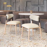 Equinox Oyster Gray & Natural Armless Dining Chair (Set of 2) by Zuomod at Eve Furniture