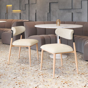 Equinox Oyster Gray & Natural Armless Dining Chair (Set of 2) by Zuomod at Eve Furniture