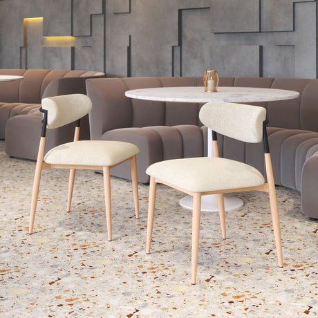 Equinox Oyster Gray & Natural Armless Dining Chair (Set of 2) by Zuomod at Eve Furniture
