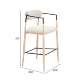 Equinox Oyster Gray & Natural Barstool by Zuomod at Eve Furniture