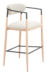 Equinox Oyster Gray & Natural Barstool by Zuomod at Eve Furniture